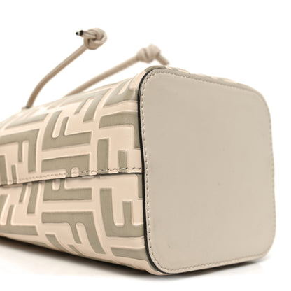 Fendi Vitello Liberty F is Fendi Bi-Color FF 1974 Embossed Mini Mon Tresor Bucket Bag Camelia Mandorlo 9 of 10