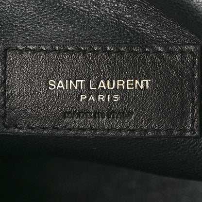 Saint Laurent Calfskin Crocodile Embossed Paris Mini Toy Shopper Tote Black 6 of 12