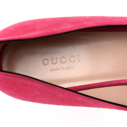 Gucci Kid Scamosciato GG Marmont Fringe 50mm Loafer Pumps 39.5 Hot Pink 6 of 8