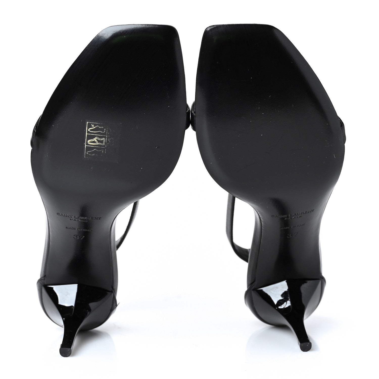 Saint Laurent Lambskin Ankle Strap Sandals 37 Black 5 of 8
