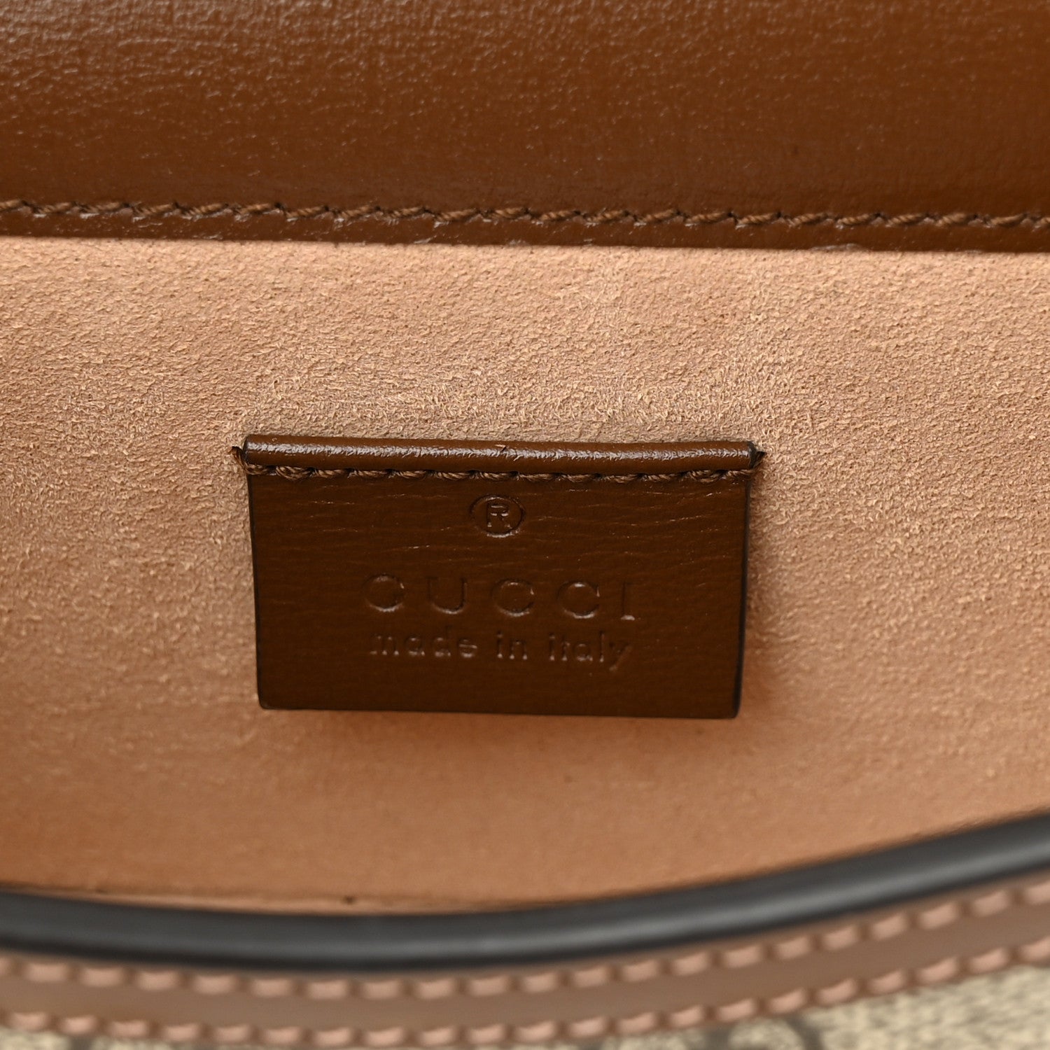 Gucci GG Supreme Monogram Mini Horsebit 1955 Shoulder Bag Beige Brown Sugar 6 of 10