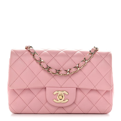 Chanel Lambskin Quilted Mini Rectangular Flap Light Pink 1 of 12