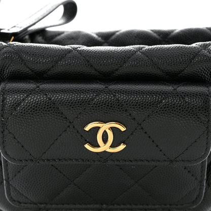 Chanel Caviar Quilted Polly Pocket Pouch Hobo Black 9 of 11