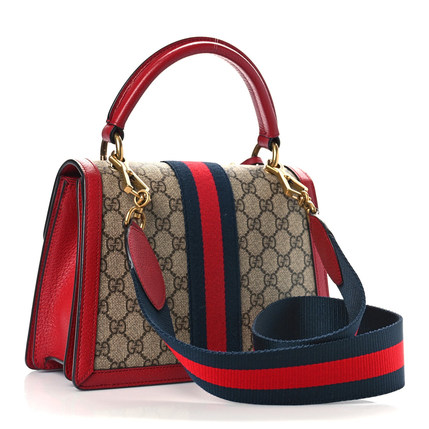 GG Supreme Monogram Small Queen Margaret Top Handle Bag Red