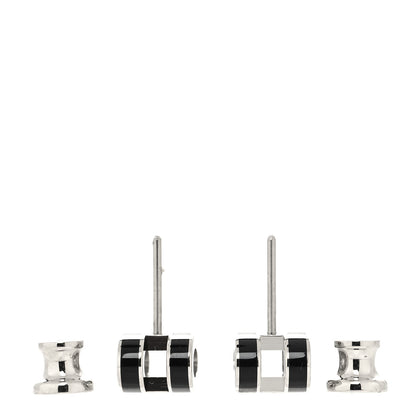 Hermes Palladium Lacquered Mini Pop H Earrings Black 3 of 5