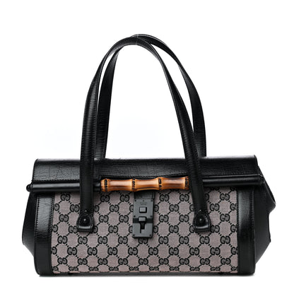 Gucci Monogram Bamboo Bullet Handbag Black 1 of 4