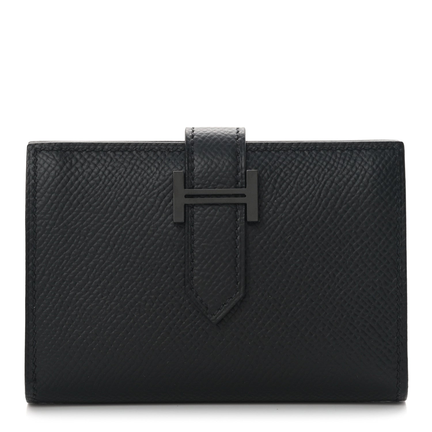 Hermes Epsom Monochrome Bearn Card Holder Wallet Black 1 of 8
