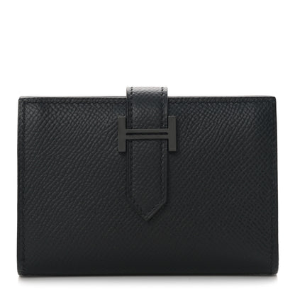 Hermes Epsom Monochrome Bearn Card Holder Wallet Black 1 of 8