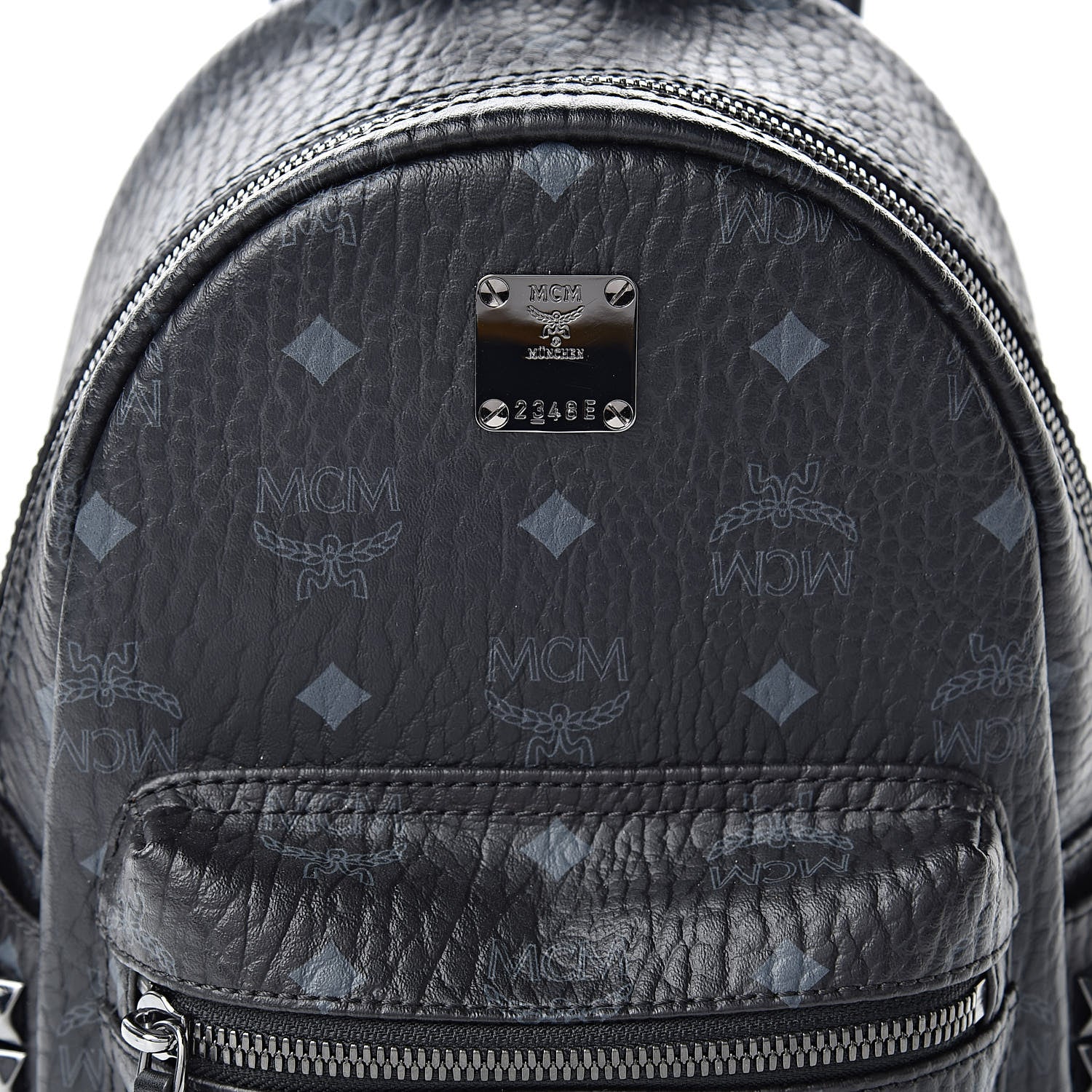 MCM Visetos Side Stud Mini Stark Backpack Black 9 of 11