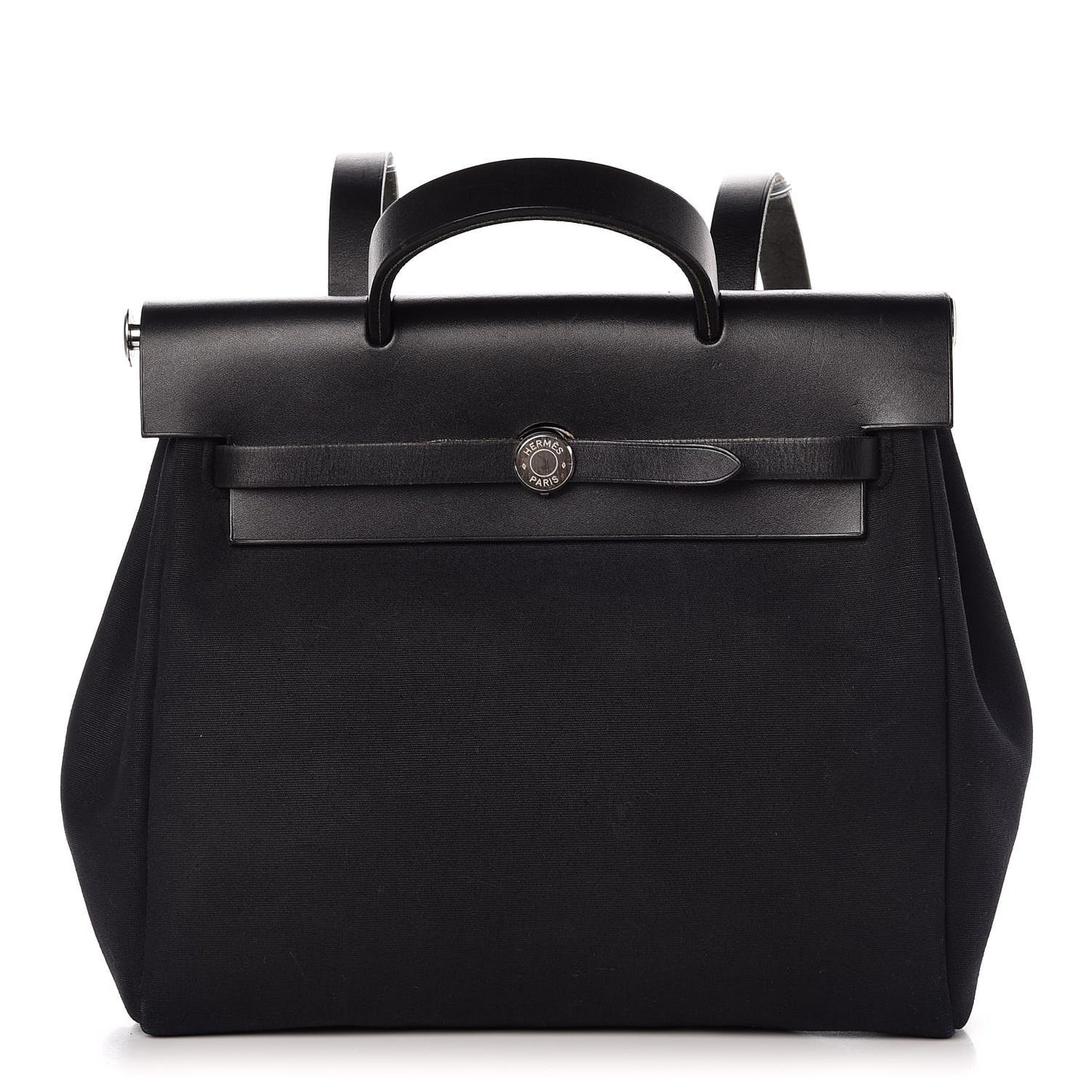 Toile Vache Calfskin Herbag 30 PM Backpack Black