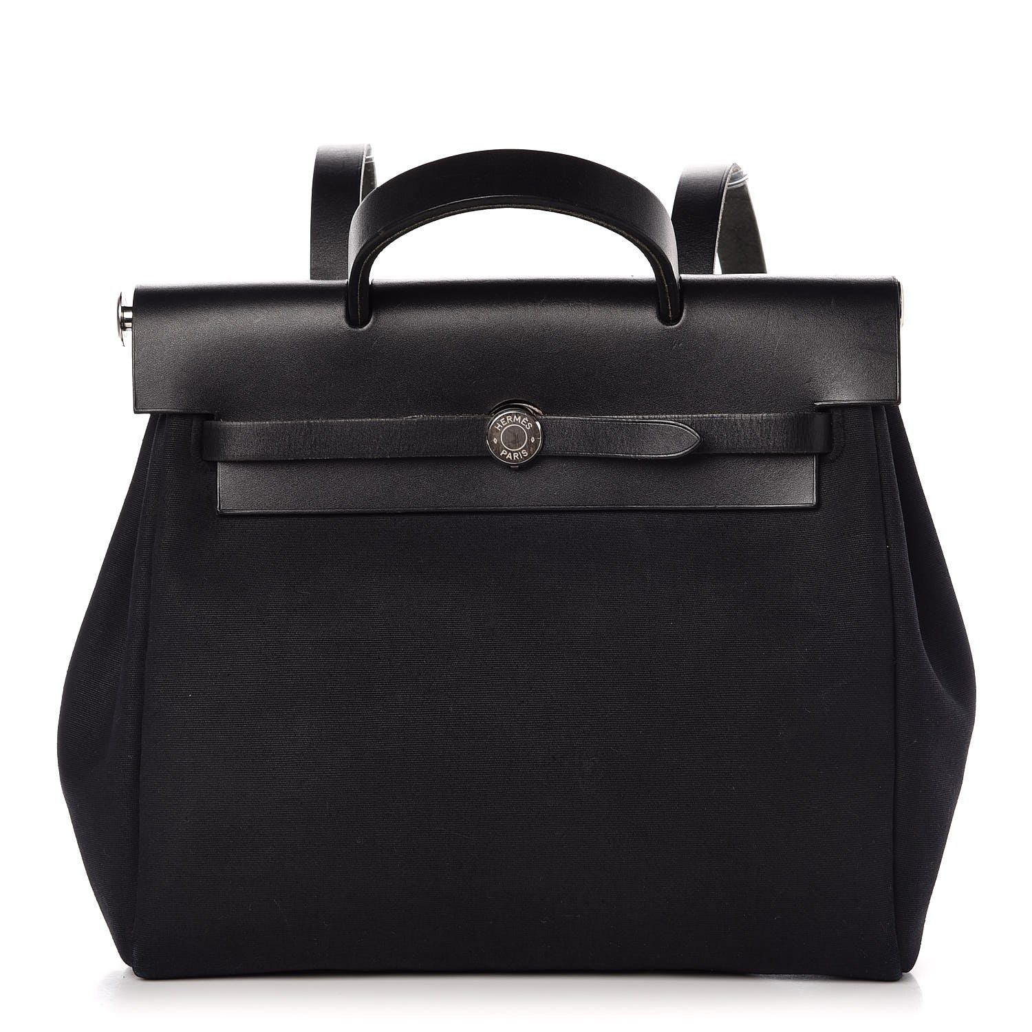 Hermes Toile Vache Calfskin Herbag 30 PM Backpack Black 1 of 10