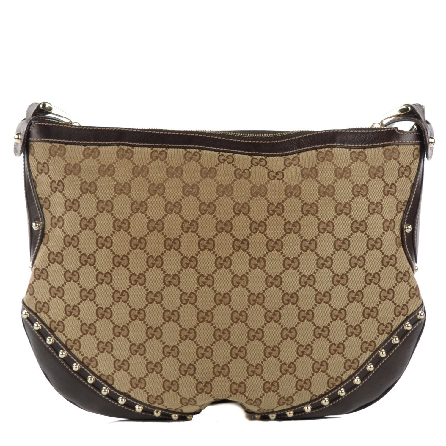 Gucci Monogram Pelham Studded Shoulder Bag Brown 1 of 7