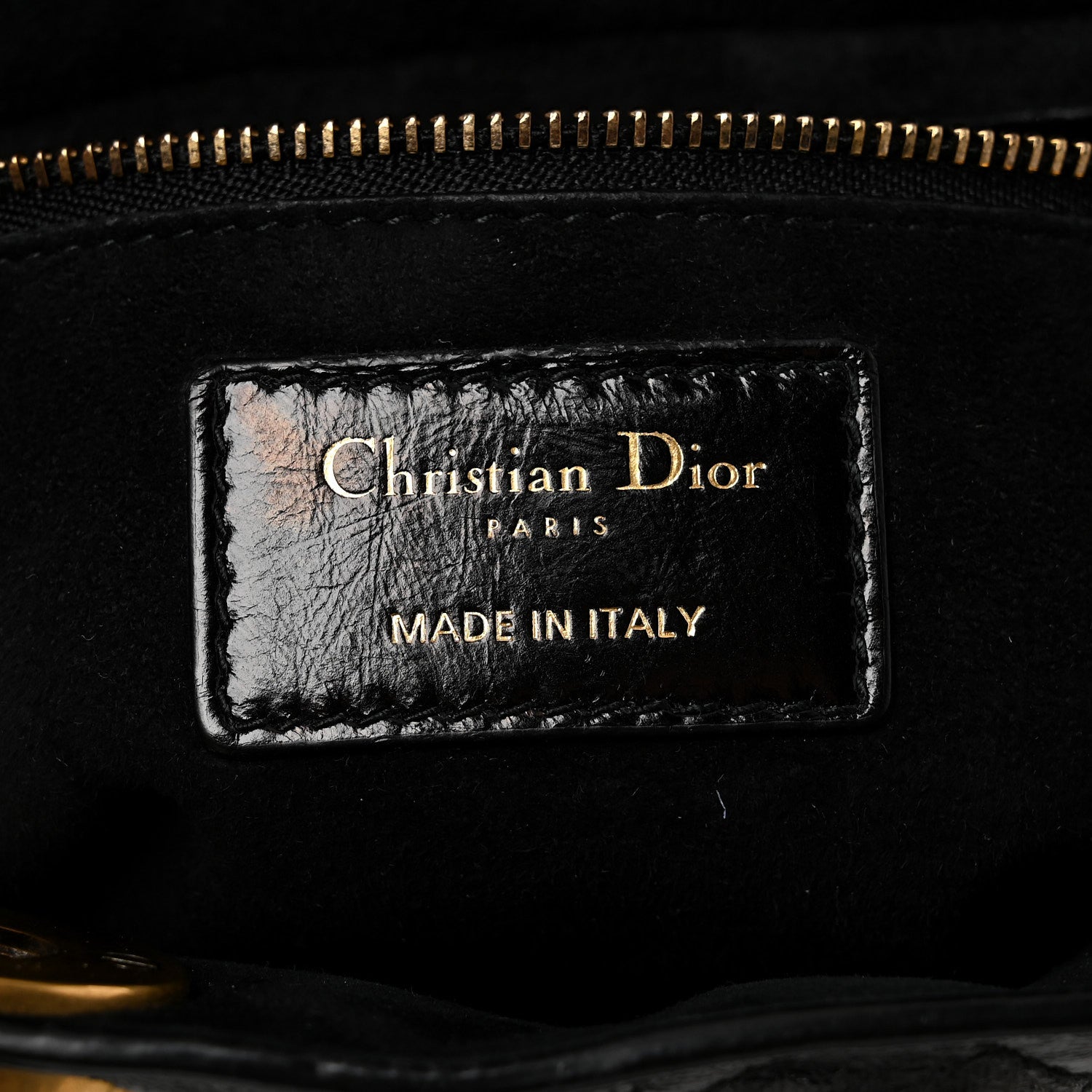 Christian Dior Crinkled Patent Cannage Medium Bohemian Lady Dior Black 6 of 10