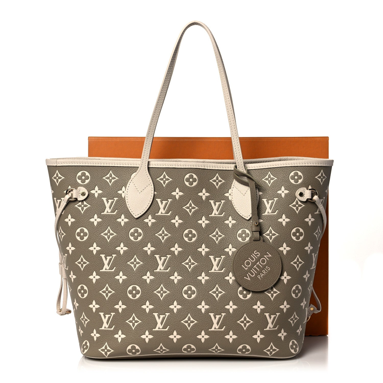 Louis Vuitton Empreinte Monogram Spring In The City Neverfull MM Kaki Beige Cream 9 of 9
