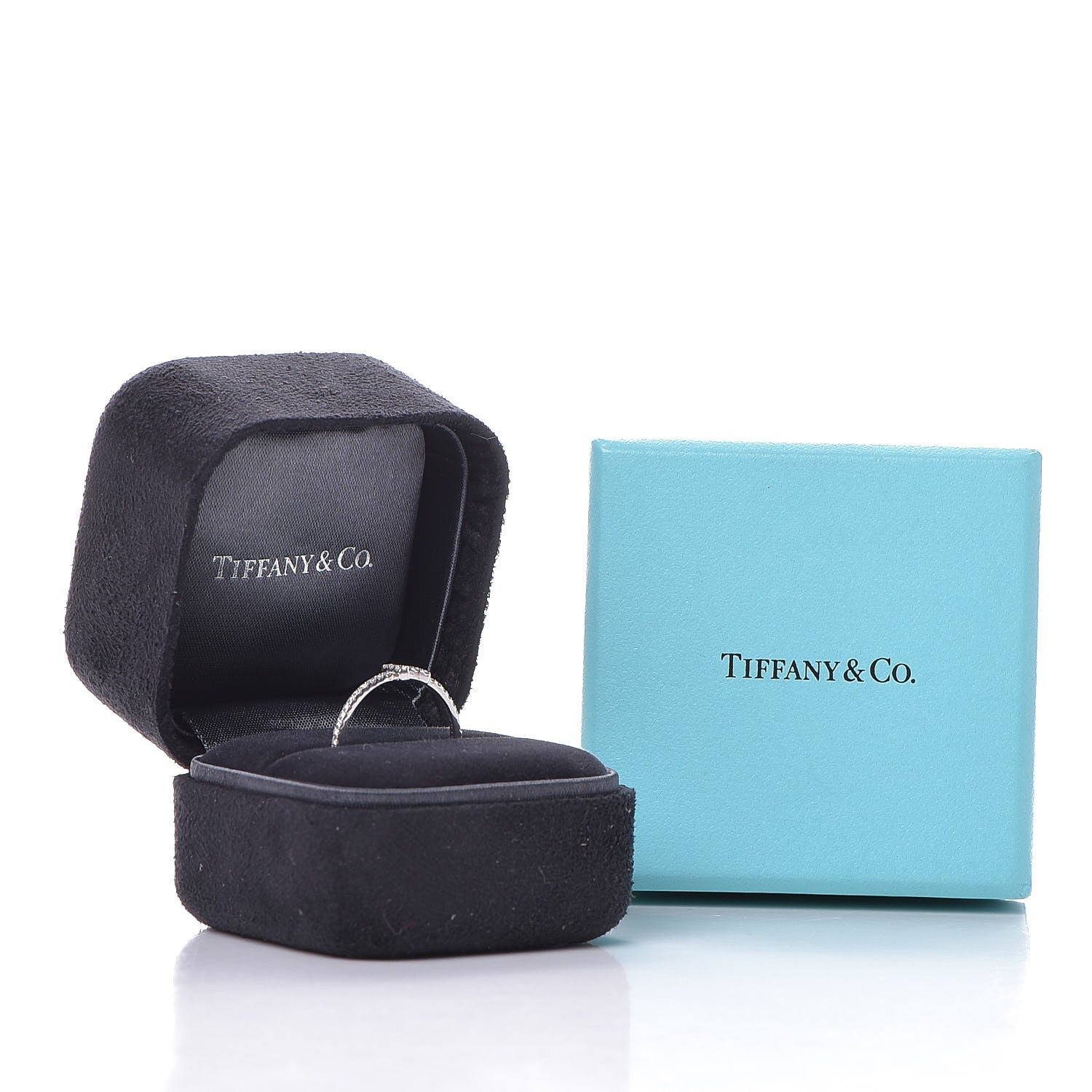 Tiffany 18K White Gold Diamond T Wire Pave Ring 55 7.25 5 of 5