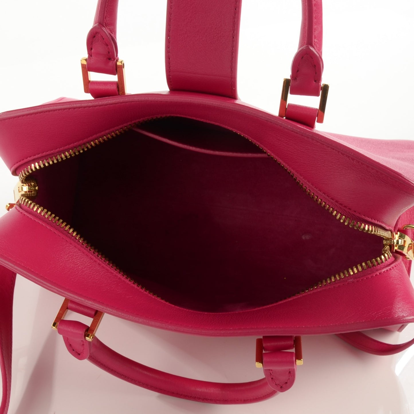 Calfskin Small Monogram Cabas Lipstick Fuchsia