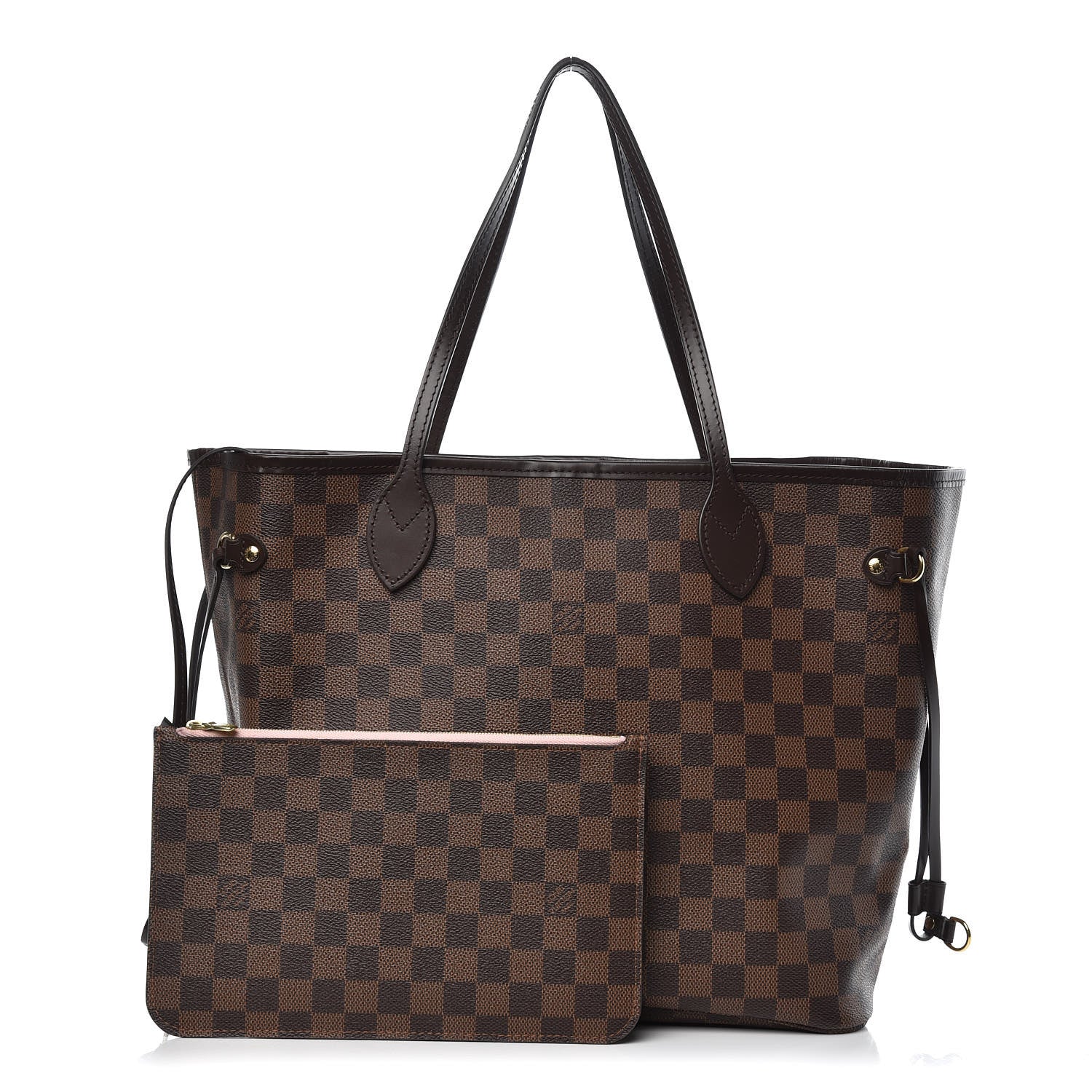 Louis Vuitton Damier Ebene Neo Neverfull MM Rose Ballerine 1 of 12