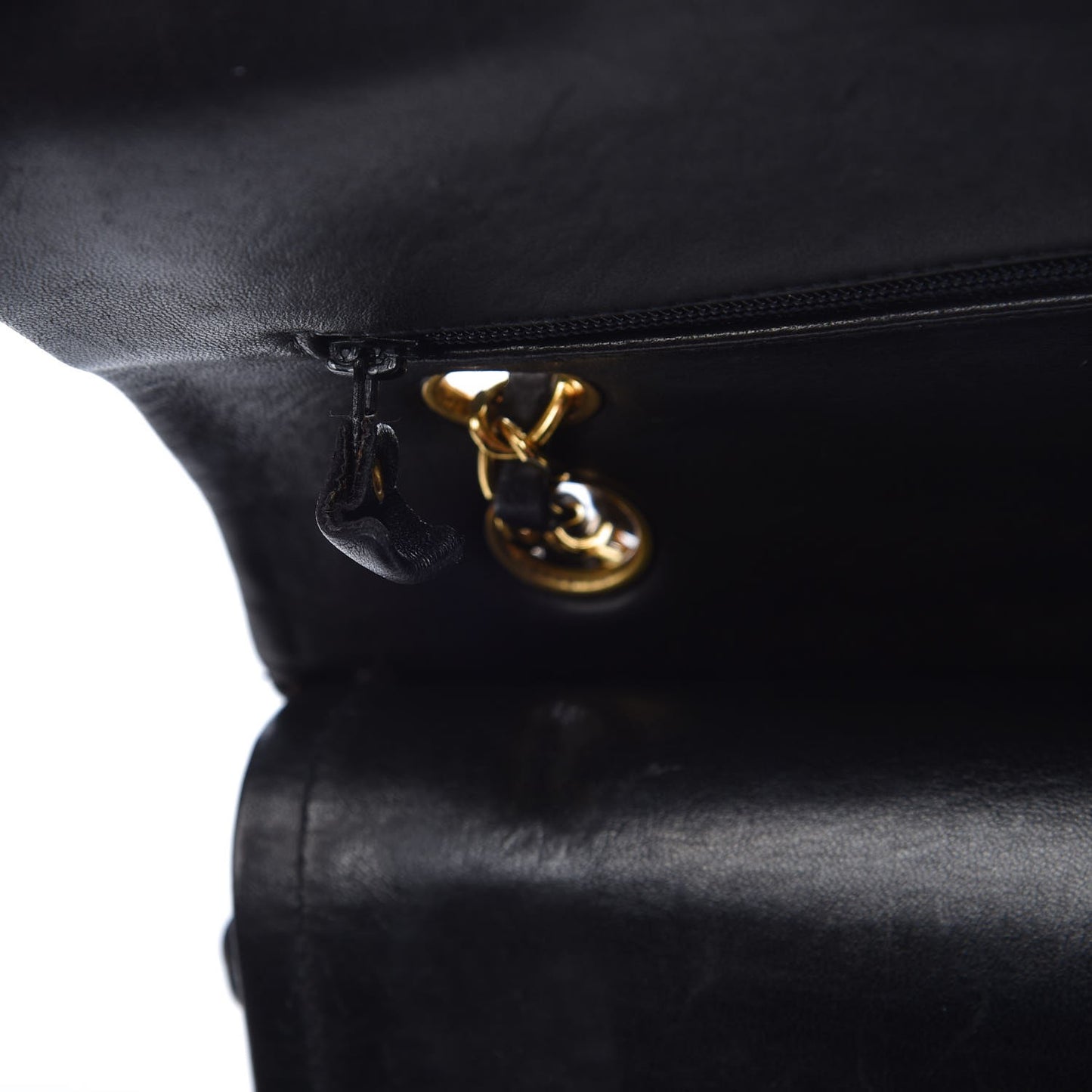Lambskin Quilted Medium Double Flap Black