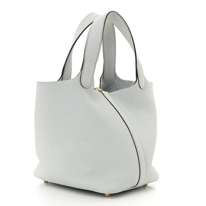 Hermes Taurillon Clemence Picotin Lock 18 PM Bleu Pale 3 of 10
