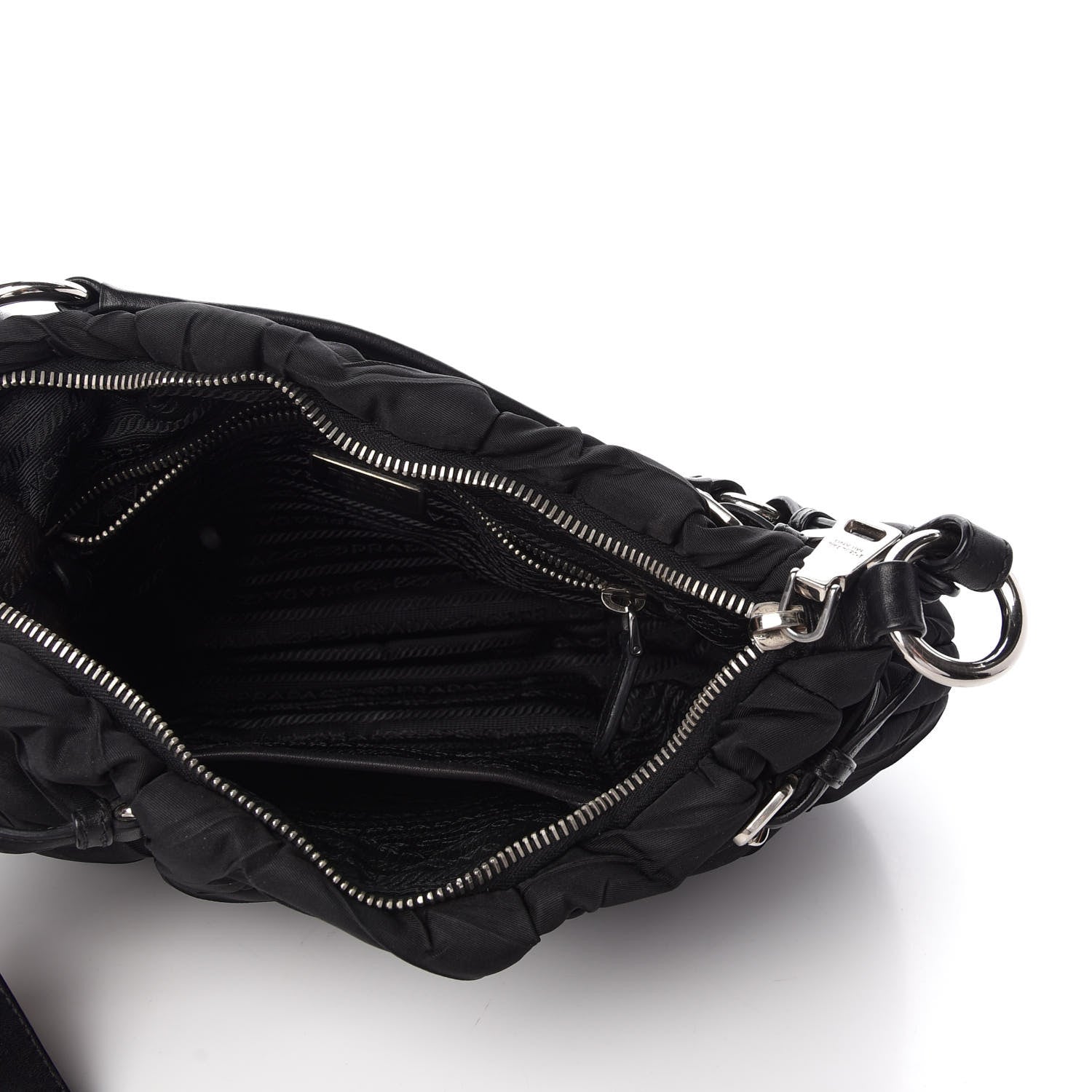 Prada Tessuto Nylon Quilted Shoulder Bag Black 5 of 10