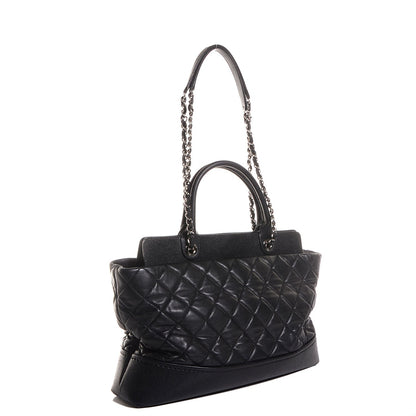 Chanel Lambskin Caviar Quilted Bi Coco Large Shopper Tote Black 3 of 8