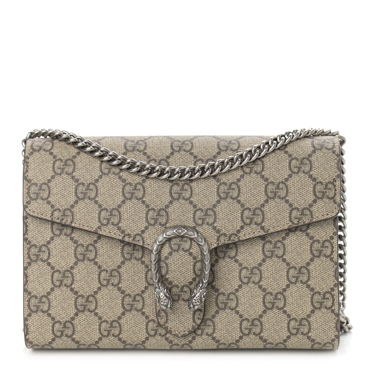 Gucci GG Supreme Monogram Mini Dionysus Chain Wallet Beige Taupe 1 of 9