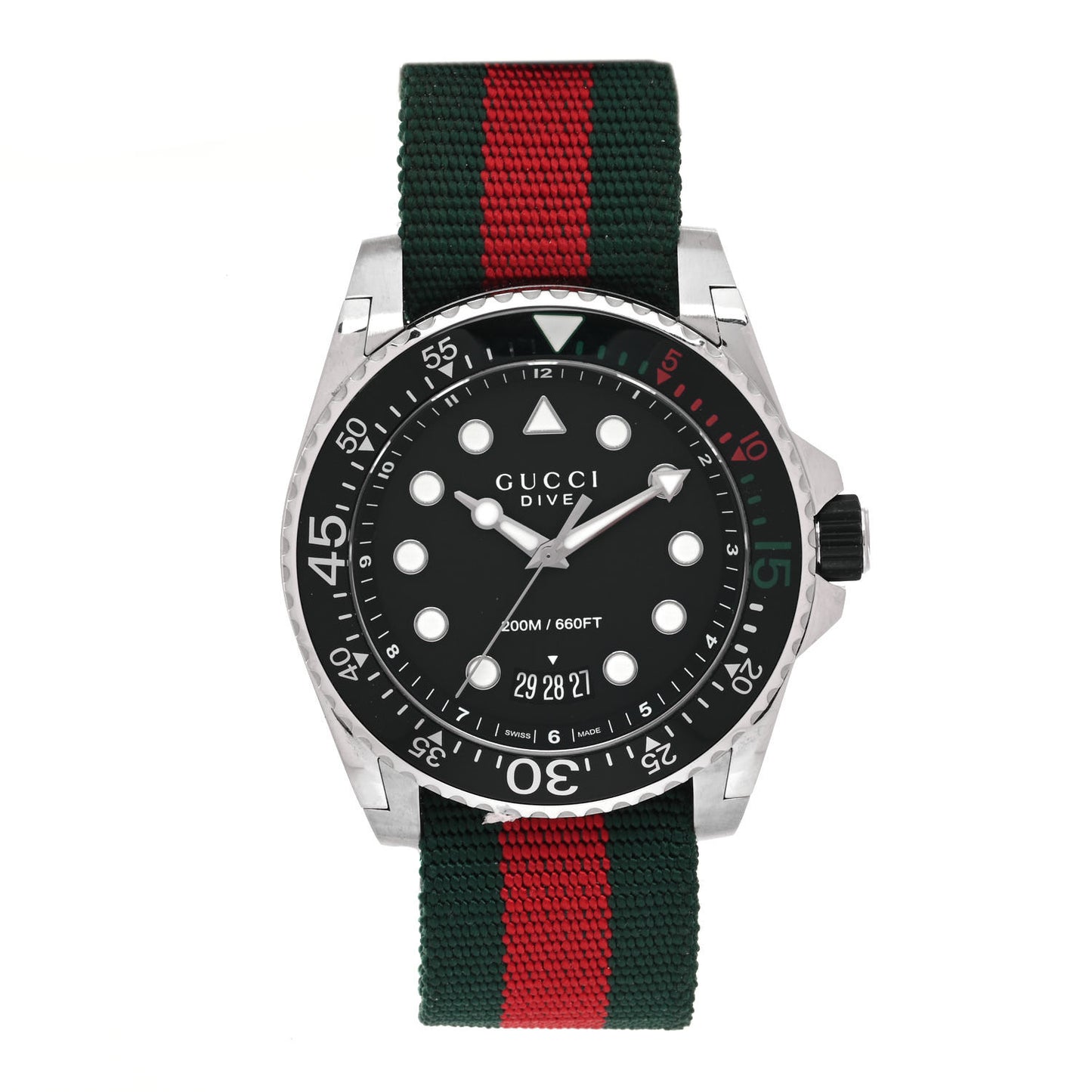 Stainless Steel Nylon 45mm Dive Quartz Watch Black