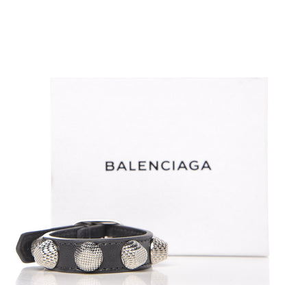 Balenciaga Agneau Giant 12 Silver Hardware Stud M Bracelet Gris Fossile 6 of 6