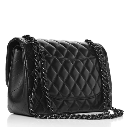 Chanel Lambskin Quilted Jumbo Double Flap So Black 3 of 26
