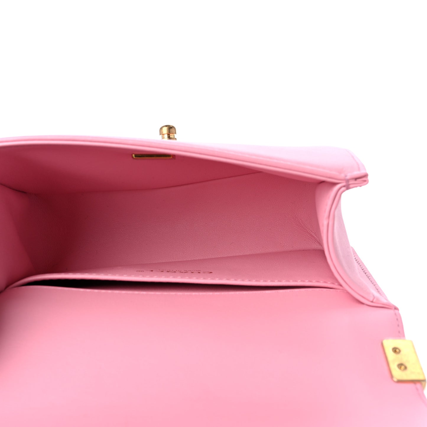 Calfskin Quilted Small Boy Flap Light Pink