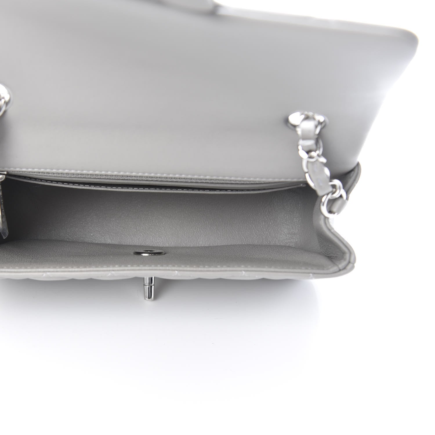 Chanel Lambskin Quilted Mini Rectangular Flap Grey 5 of 12