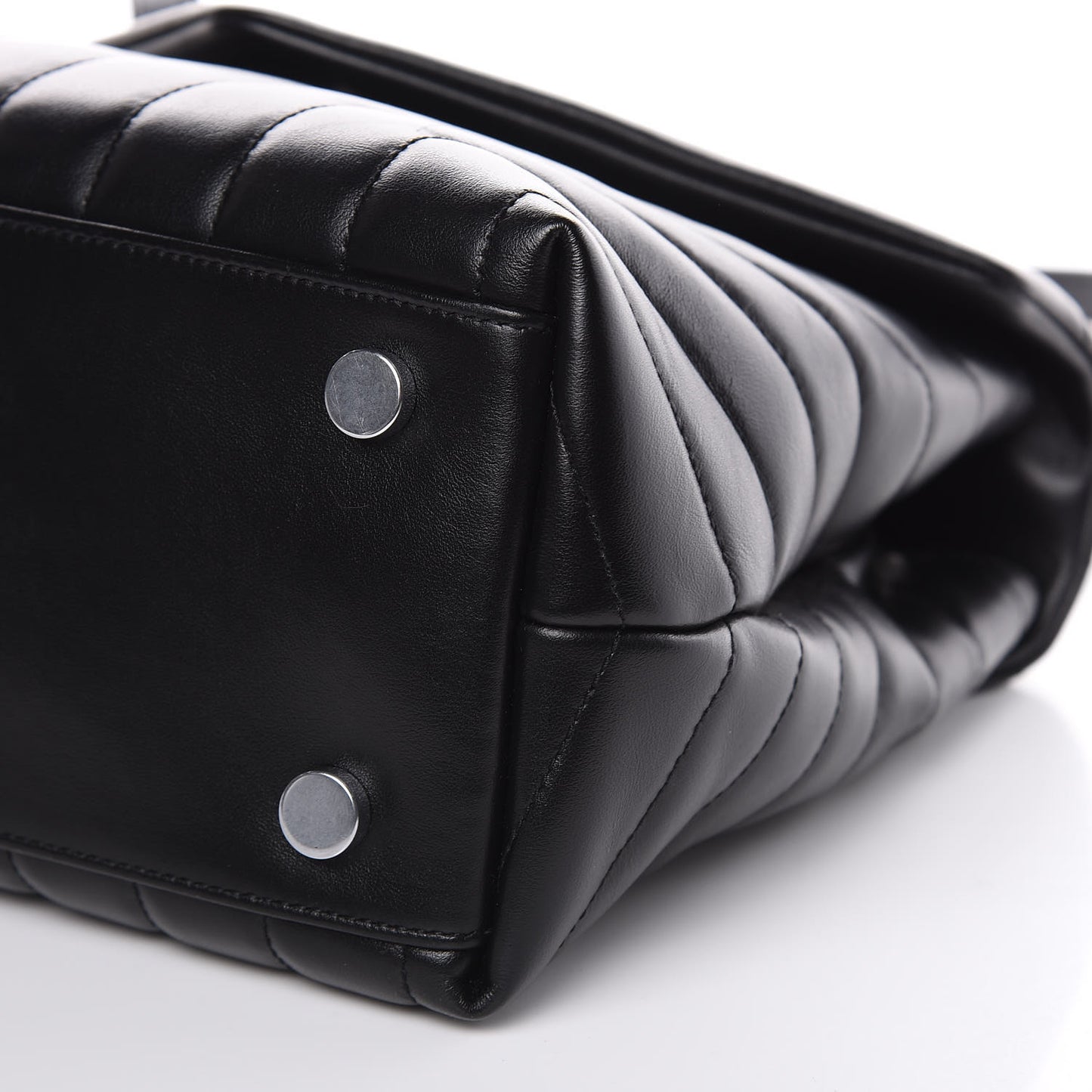 Calfskin Y Quilted Monogram Medium Loulou Satchel Black