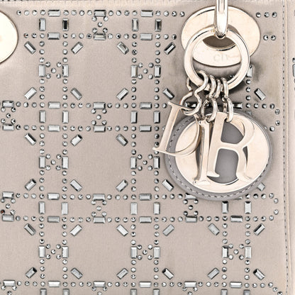 Christian Dior Satin Crystal Cannage Mini Lady Dior Gray 8 of 11