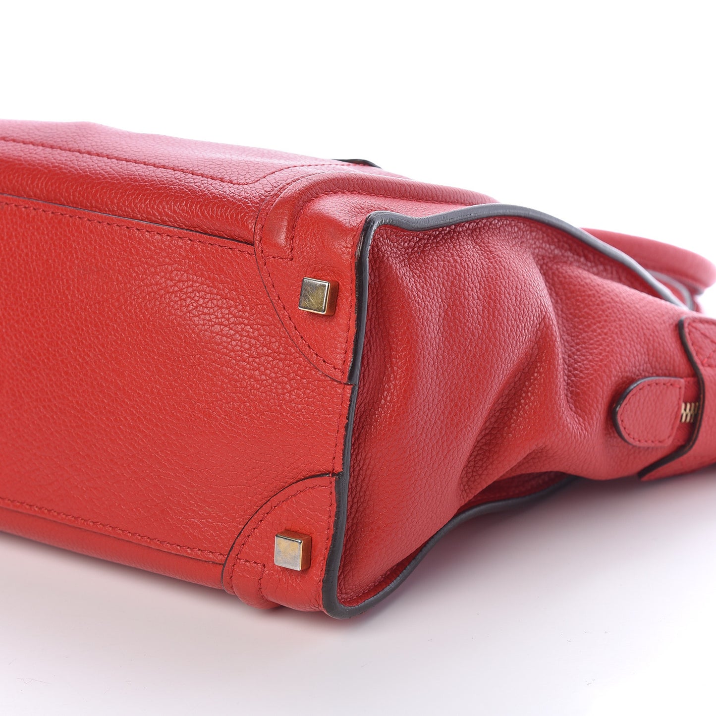 Drummed Calfskin Micro Luggage Coquelicot