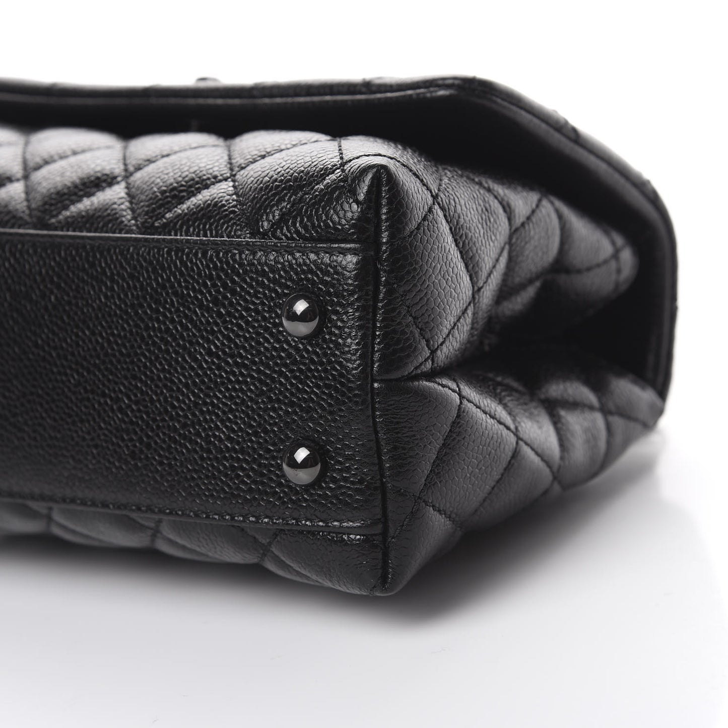 Caviar Quilted Mini Coco Handle Flap So Black