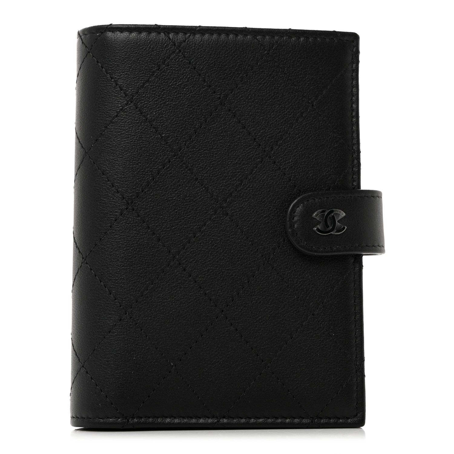 Chanel Grained Calfskin Quilted passport Holder Wallet So Black 1 of 8