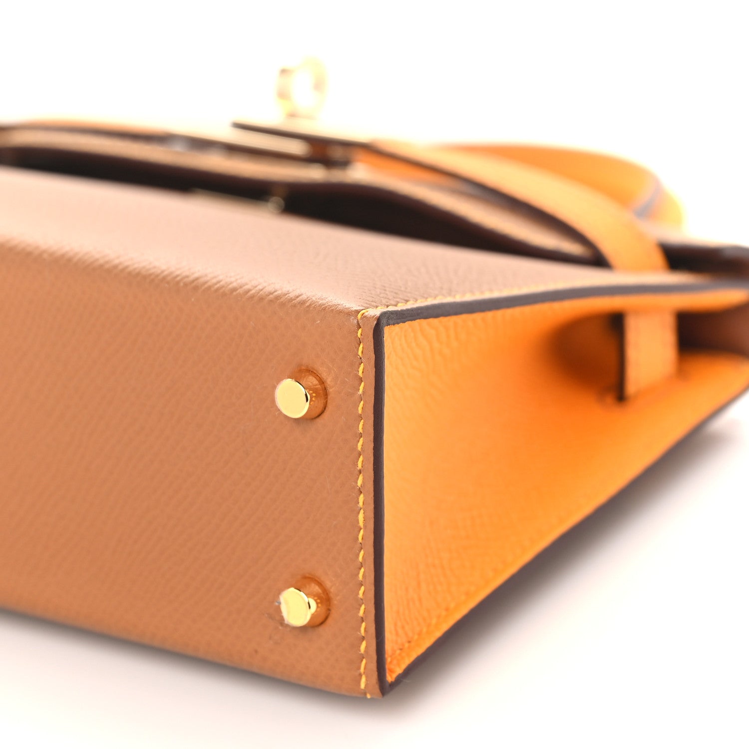 Hermes Epsom Horseshoe Mini Kelly Sellier 20 Gold Jaune D'Or 10 of 11