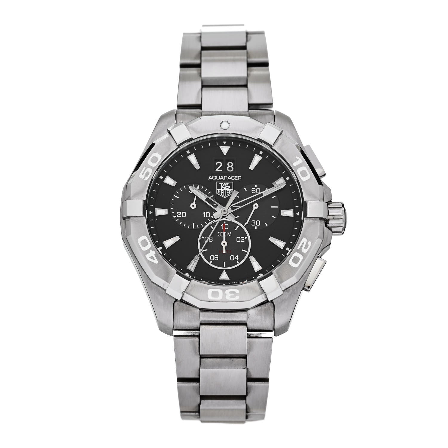 Tag Heuer Stainless Steel 43mm Aquaracer 300M Chronograph Quartz Watch Black CAY111A Black 1 of 5
