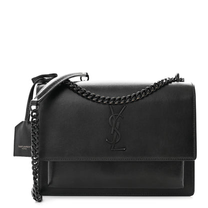 Saint Laurent Calfskin Medium Monogram Monochrome Sunset Black 1 of 9