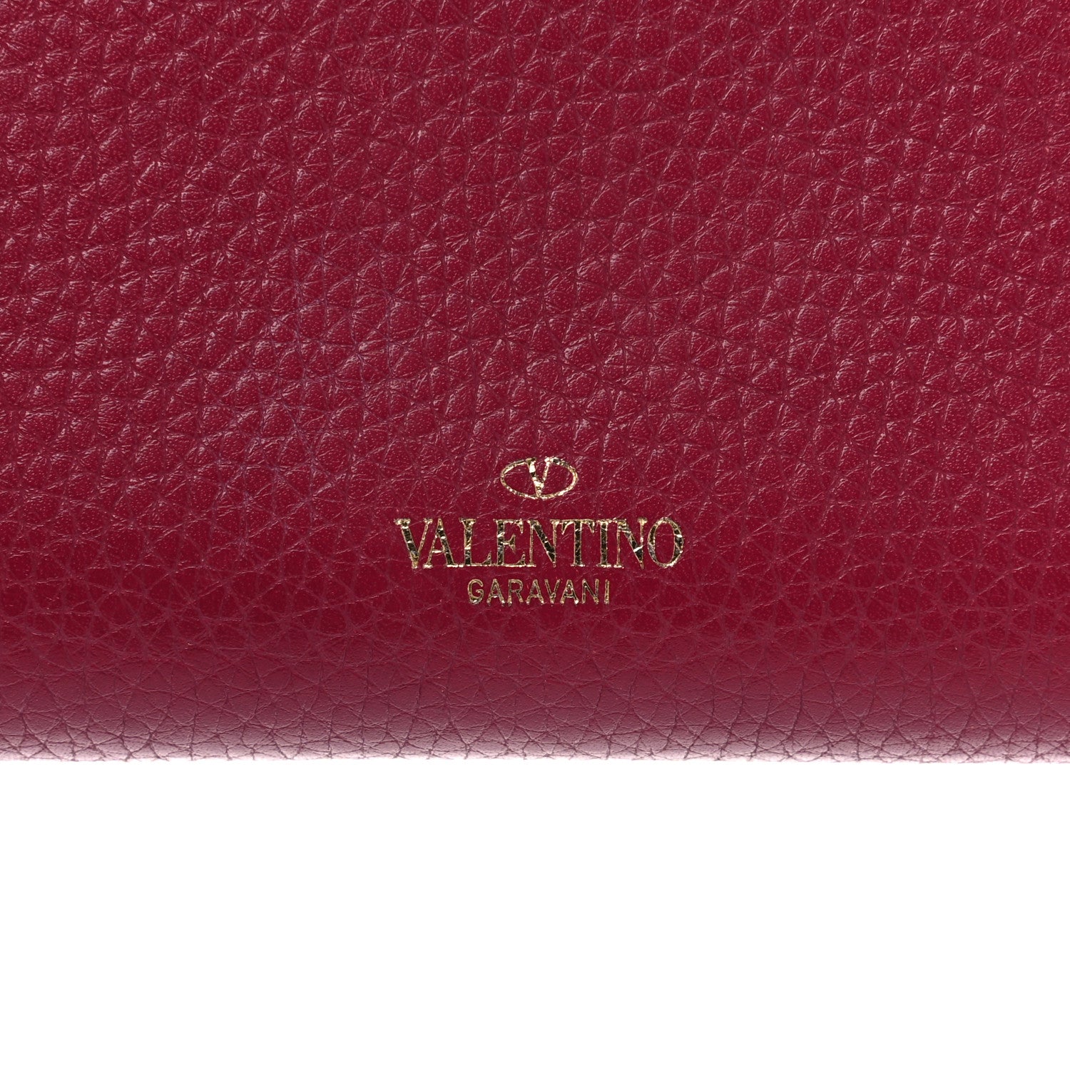 Valentino Garavani Pebbled Calfskin Rockstud Zip Around Wallet Raspberry 13 of 14