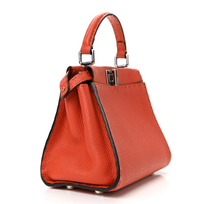 Fendi Cuoio Romano Selleria Mini Peekaboo Iconic Satchel Dark Orange 7 of 21