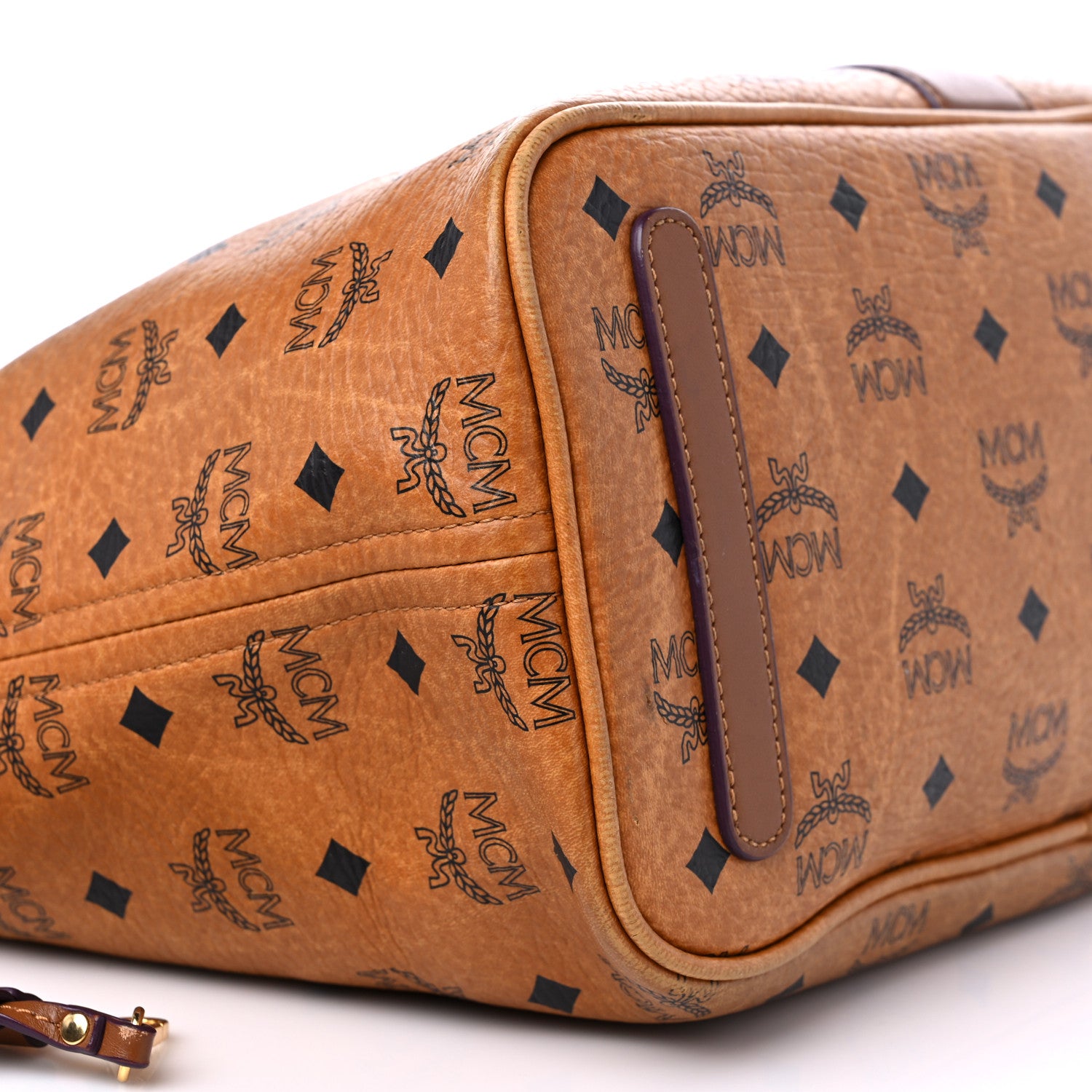 MCM Visetos Medium Liz Reversible Shopper Tote Cognac 6 of 18