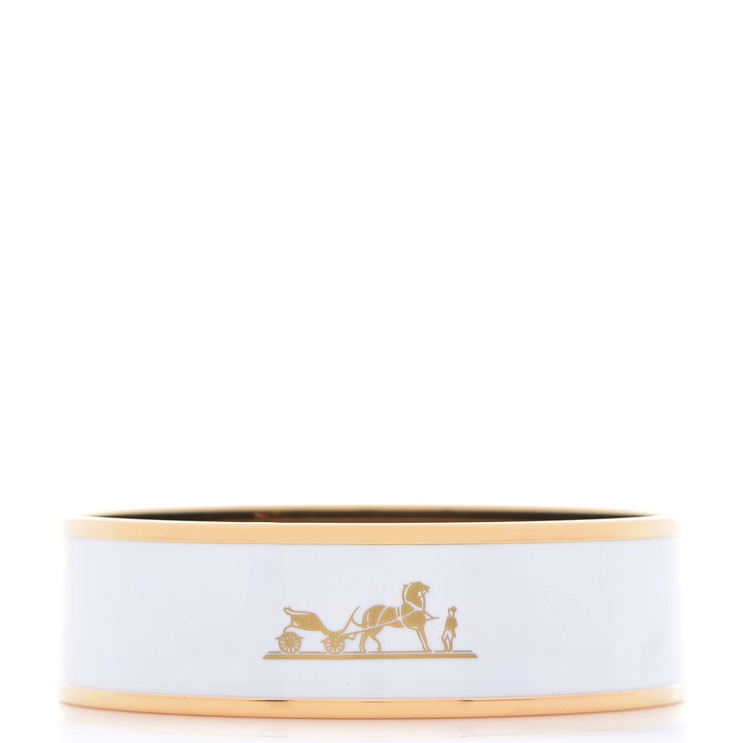 Enamel Printed Wide Caleche Bracelet 62 White