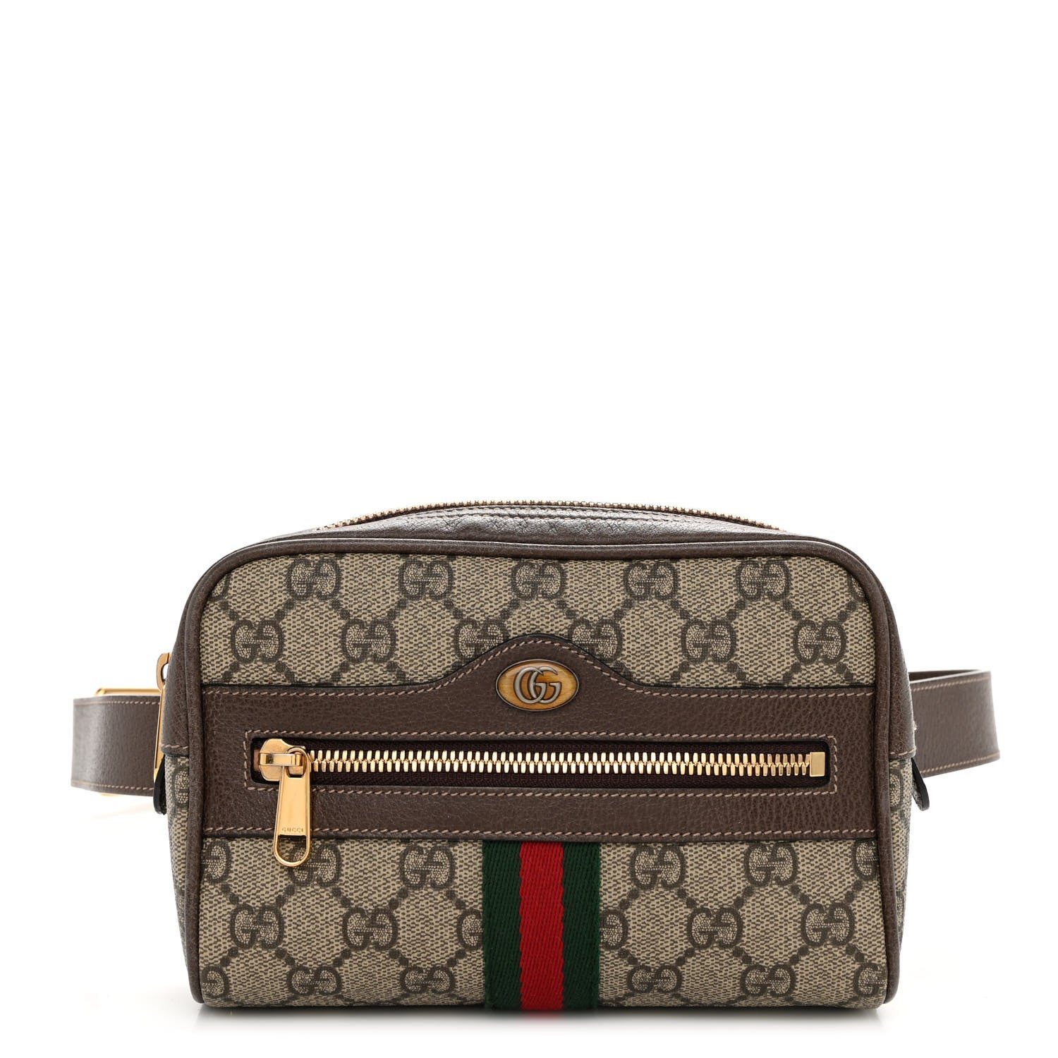 Gucci GG Supreme Monogram Web Small Ophidia Belt Bag 95 38 Dark Brown 1 of 10