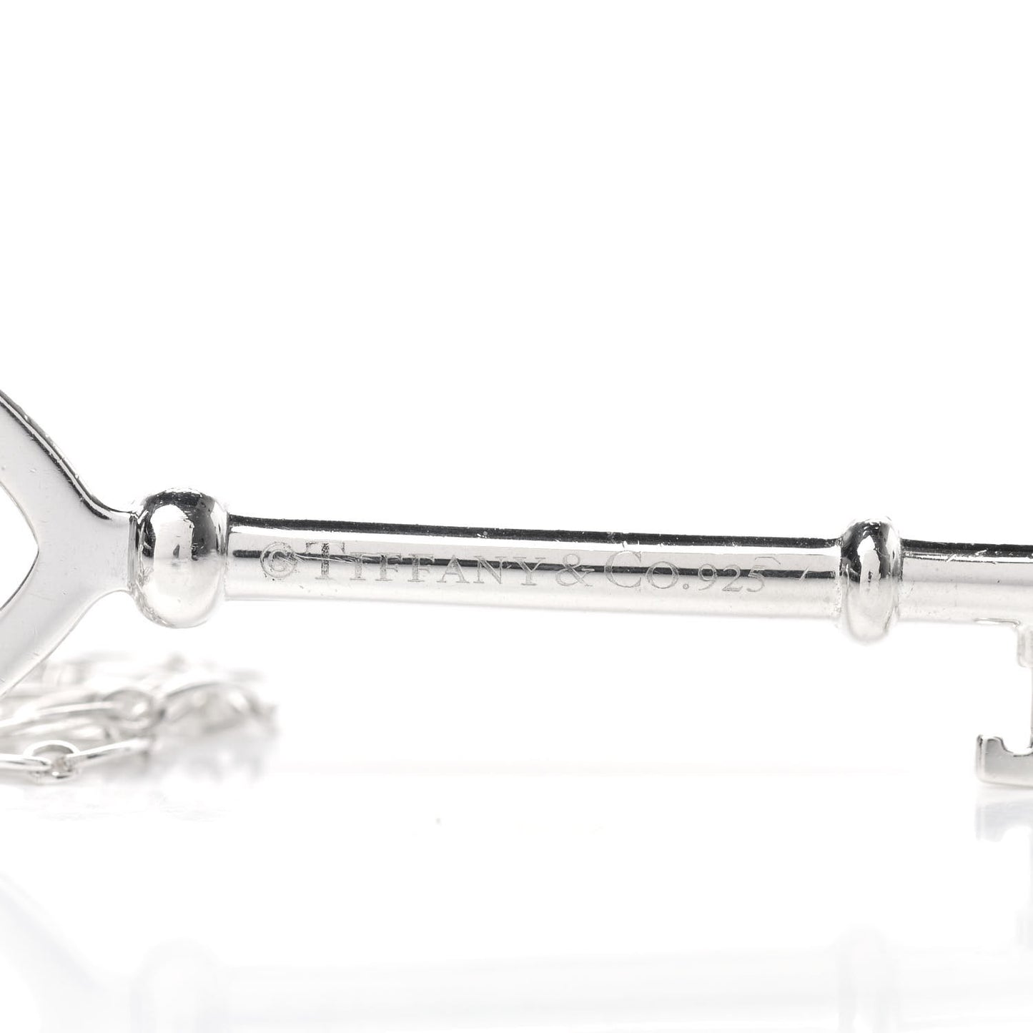 Sterling Silver Heart Key Pendant Long Necklace