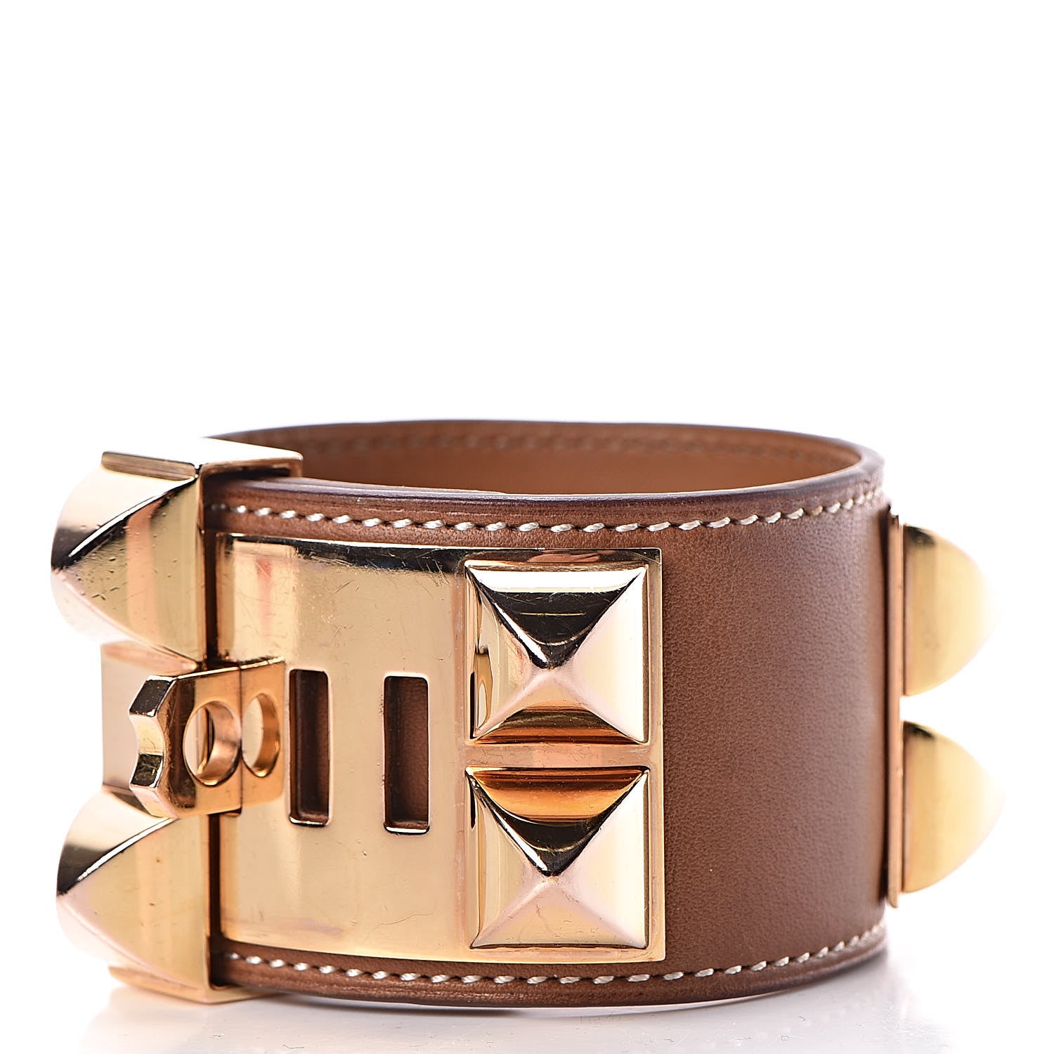 Hermes Barenia Collier de Chien CDC Bracelet S Fauve 3 of 7