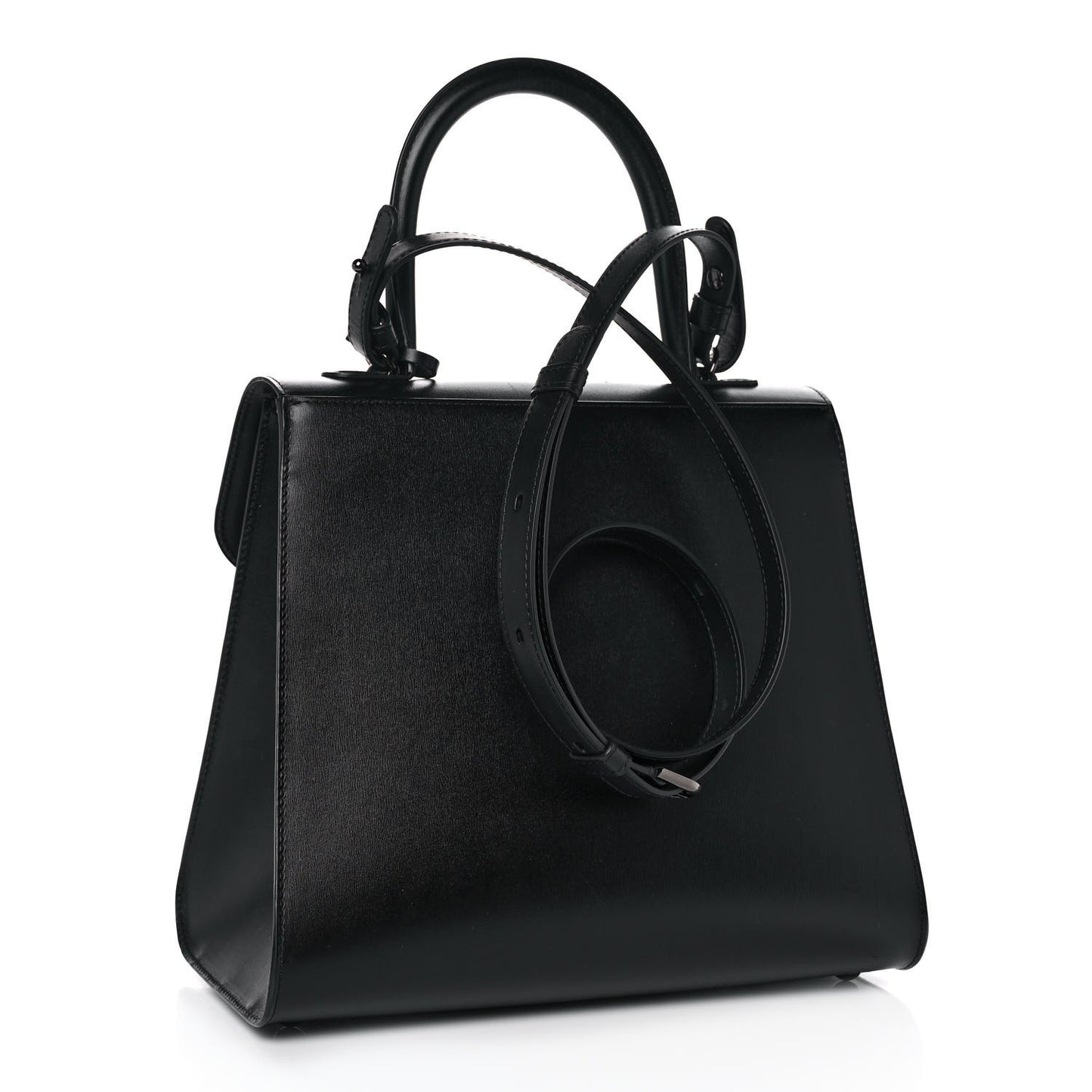 Calfskin MM L'Humour Brillant Satchel Black