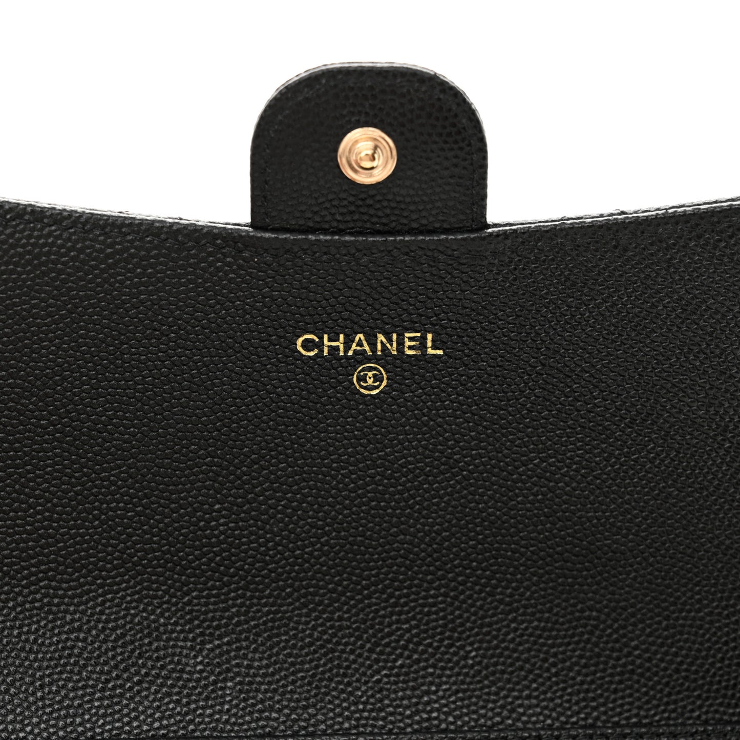 Caviar Quilted Phone Holder Wallet on Removable Chain Black