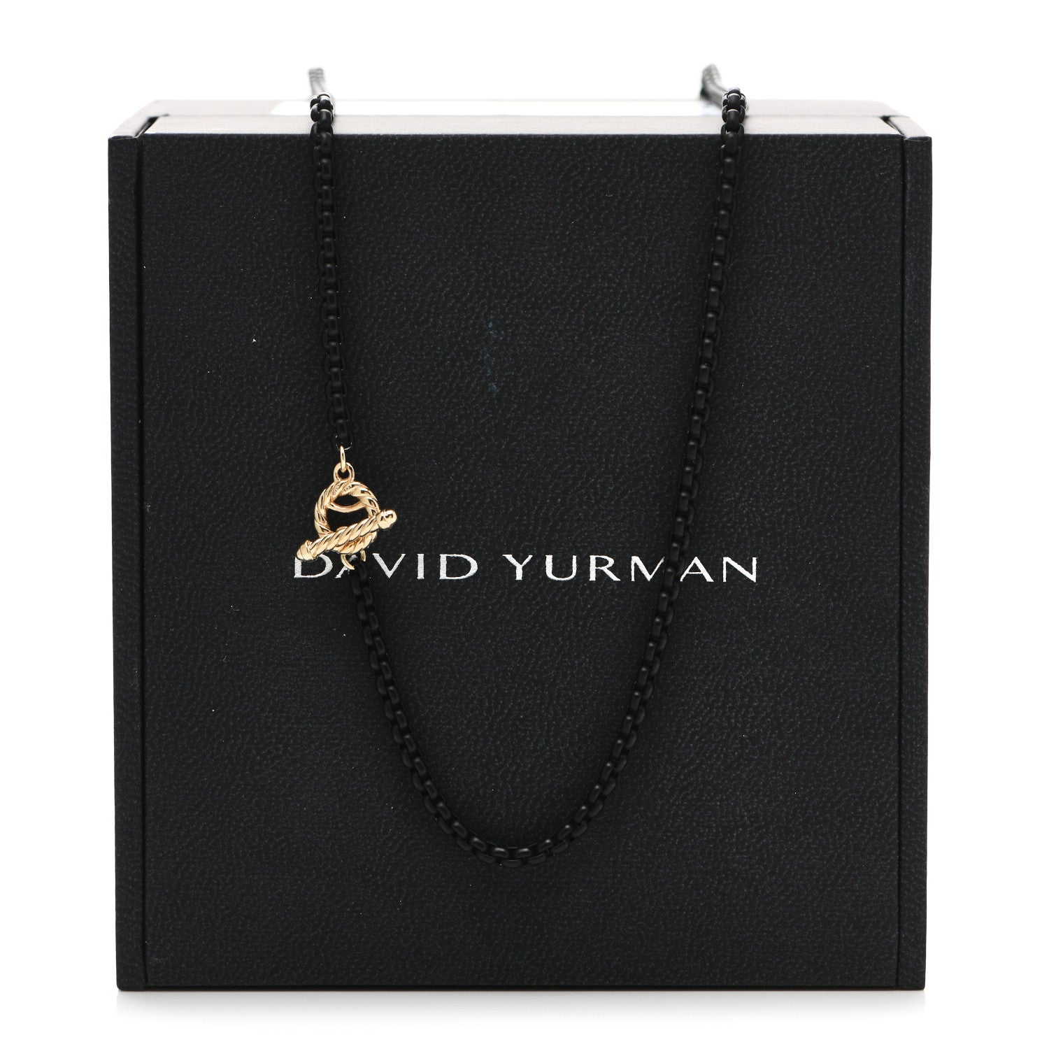 David Yurman Stainless Steel 14K Yellow Gold Acrylic Bel Aire Chain Necklace Black 7 of 7