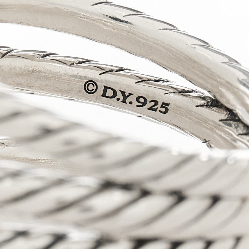 Sterling Silver Diamond Confetti 3 Row Ring 54 7